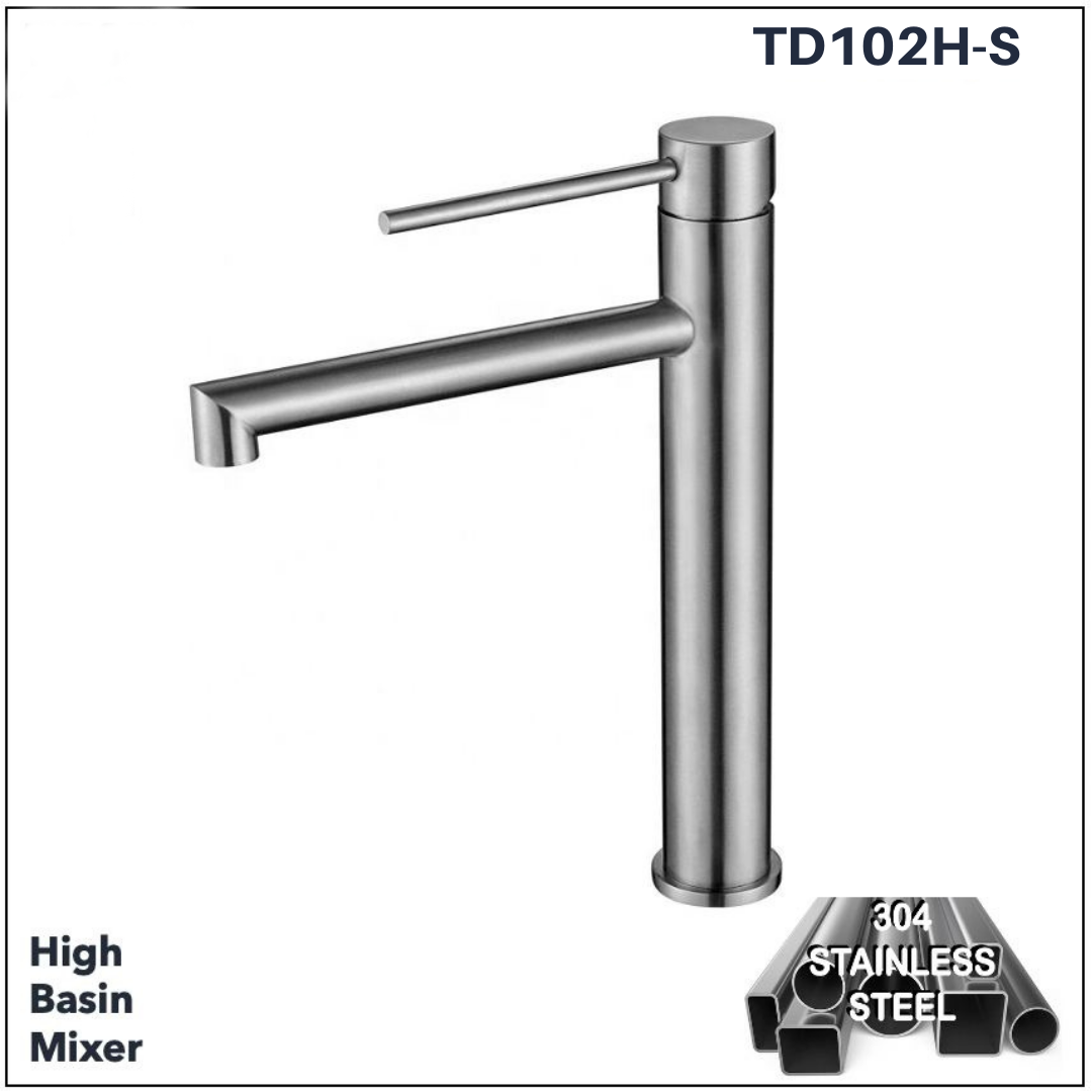 TD102H-S - High Basin Mixer (304 Stainless Steel) by TUSCANI | Souqify