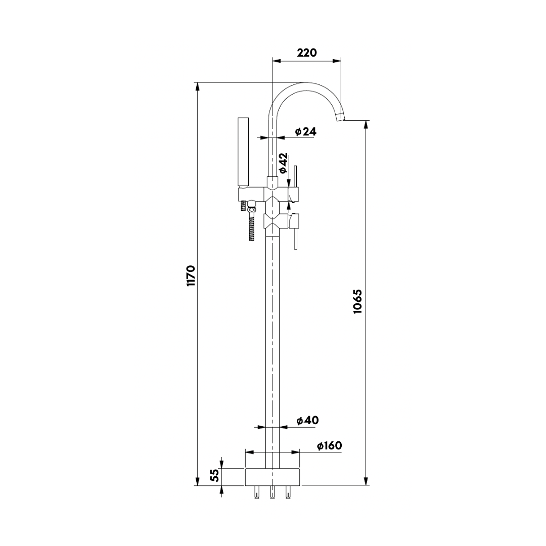 TD108 - Free Standing Bathtub Mixer Filler by TUSCANI | Souqify