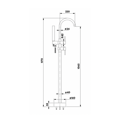 TD108 - Free Standing Bathtub Mixer Filler by TUSCANI | Souqify