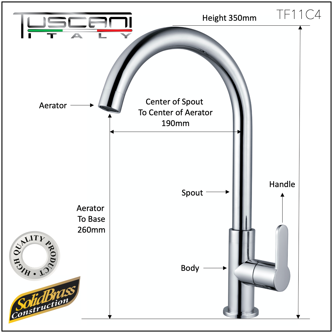 TF11C4 - Kitchen Cold Tap by TUSCANI | Souqify