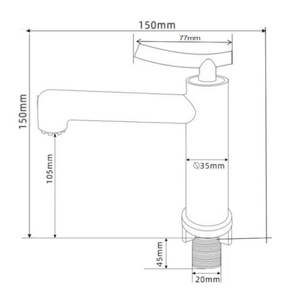 TF26C - Fabiana Series Basin Cold Tap by TUSCANI | Souqify