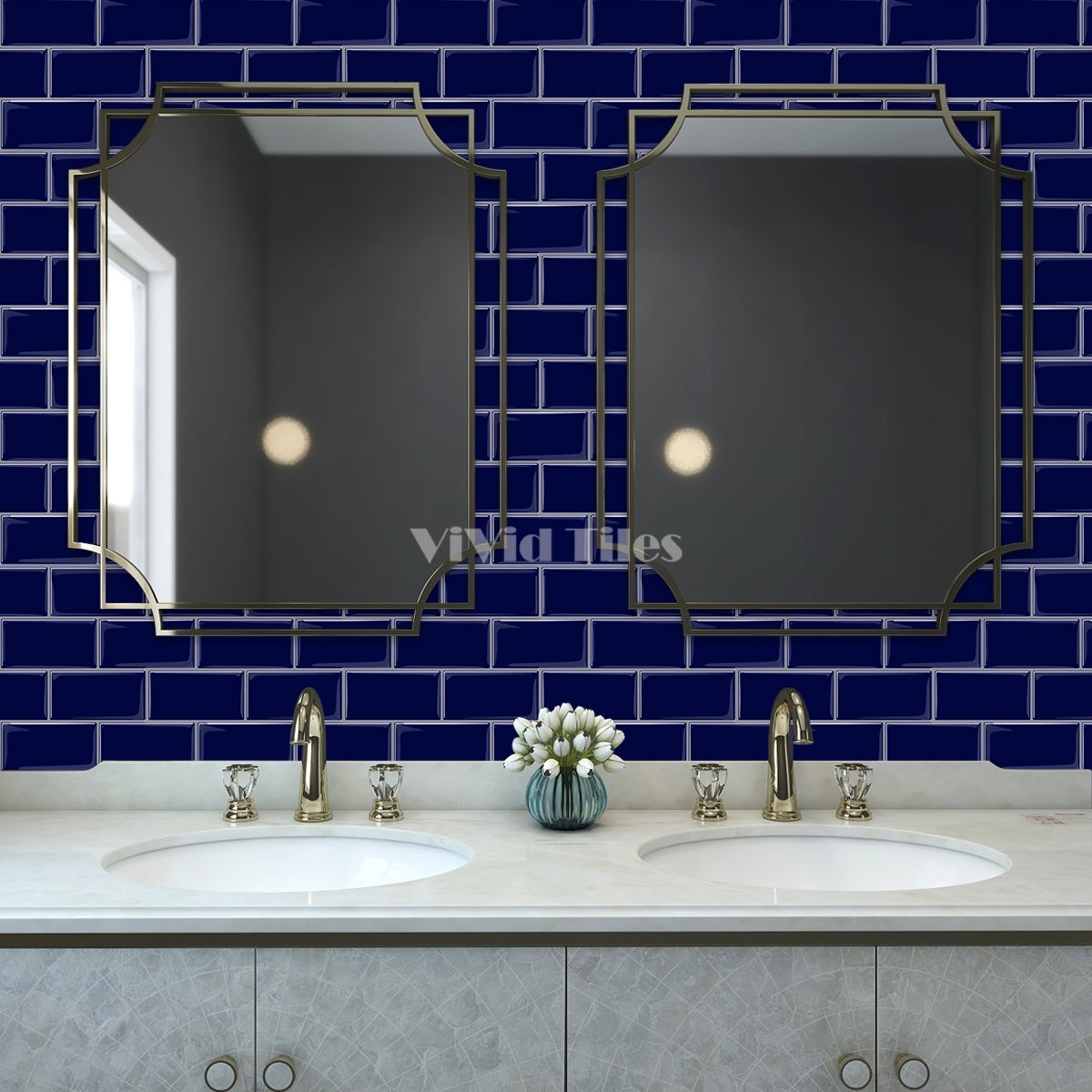 Thick 1.6mm 12.6*10.6 Inch Peel And Stick Blue Brick Vinyl Wall Tile Home Decor Kitchen Bathroom Living Room VP221 by Vivid Tiles | Souqify