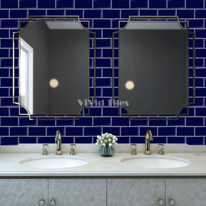 Thick 1.6mm 12.6*10.6 Inch Peel And Stick Blue Brick Vinyl Wall Tile Home Decor Kitchen Bathroom Living Room VP221 by Vivid Tiles | Souqify
