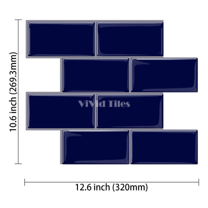 Thick 1.6mm 12.6*10.6 Inch Peel And Stick Blue Brick Vinyl Wall Tile Home Decor Kitchen Bathroom Living Room VP221 by Vivid Tiles | Souqify