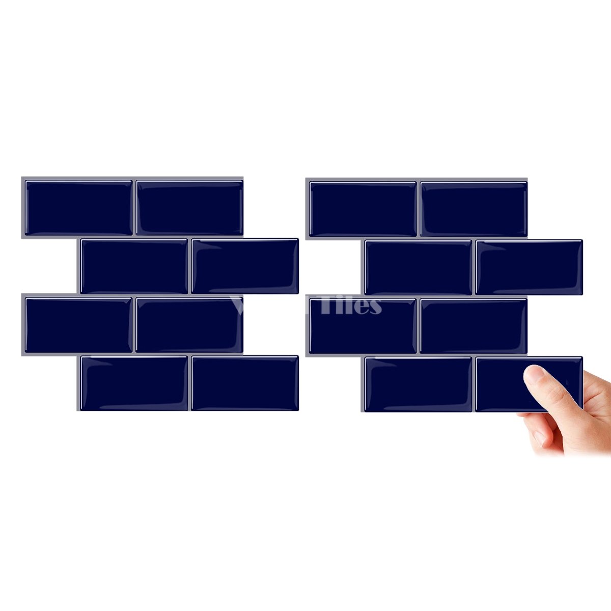 Thick 1.6mm 12.6*10.6 Inch Peel And Stick Blue Brick Vinyl Wall Tile Home Decor Kitchen Bathroom Living Room VP221 by Vivid Tiles | Souqify
