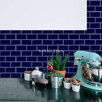 Thick 1.6mm 12.6*10.6 Inch Peel And Stick Blue Brick Vinyl Wall Tile Home Decor Kitchen Bathroom Living Room VP221 by Vivid Tiles | Souqify