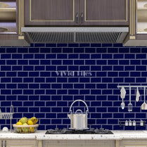 Thick 1.6mm 12.6*10.6 Inch Peel And Stick Blue Brick Vinyl Wall Tile Home Decor Kitchen Bathroom Living Room VP221 by Vivid Tiles | Souqify