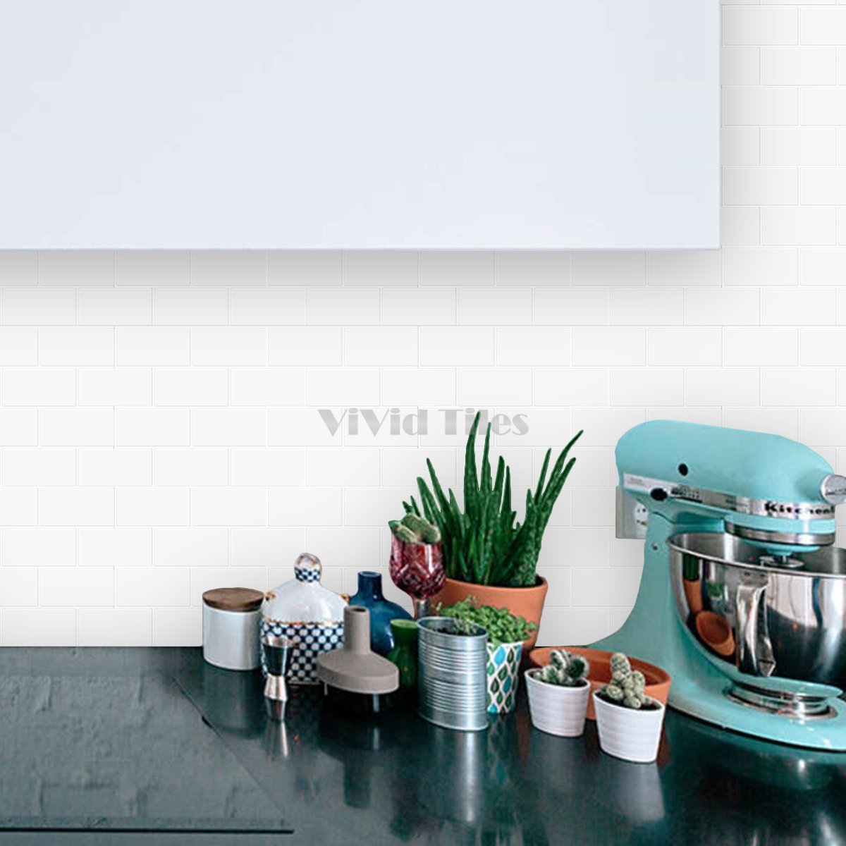 Thick 1.6mm 12.6*10.6 Inch Peel And Stick Pure White Brick Vinyl Wall Tile Home Decor Kitchen Bathroom Living Room VP216 by Vivid Tiles | Souqify