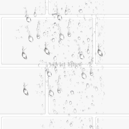 Thick 1.6mm 12.6*10.6 Inch Peel And Stick Pure White Brick Vinyl Wall Tile Home Decor Kitchen Bathroom Living Room VP216 by Vivid Tiles | Souqify