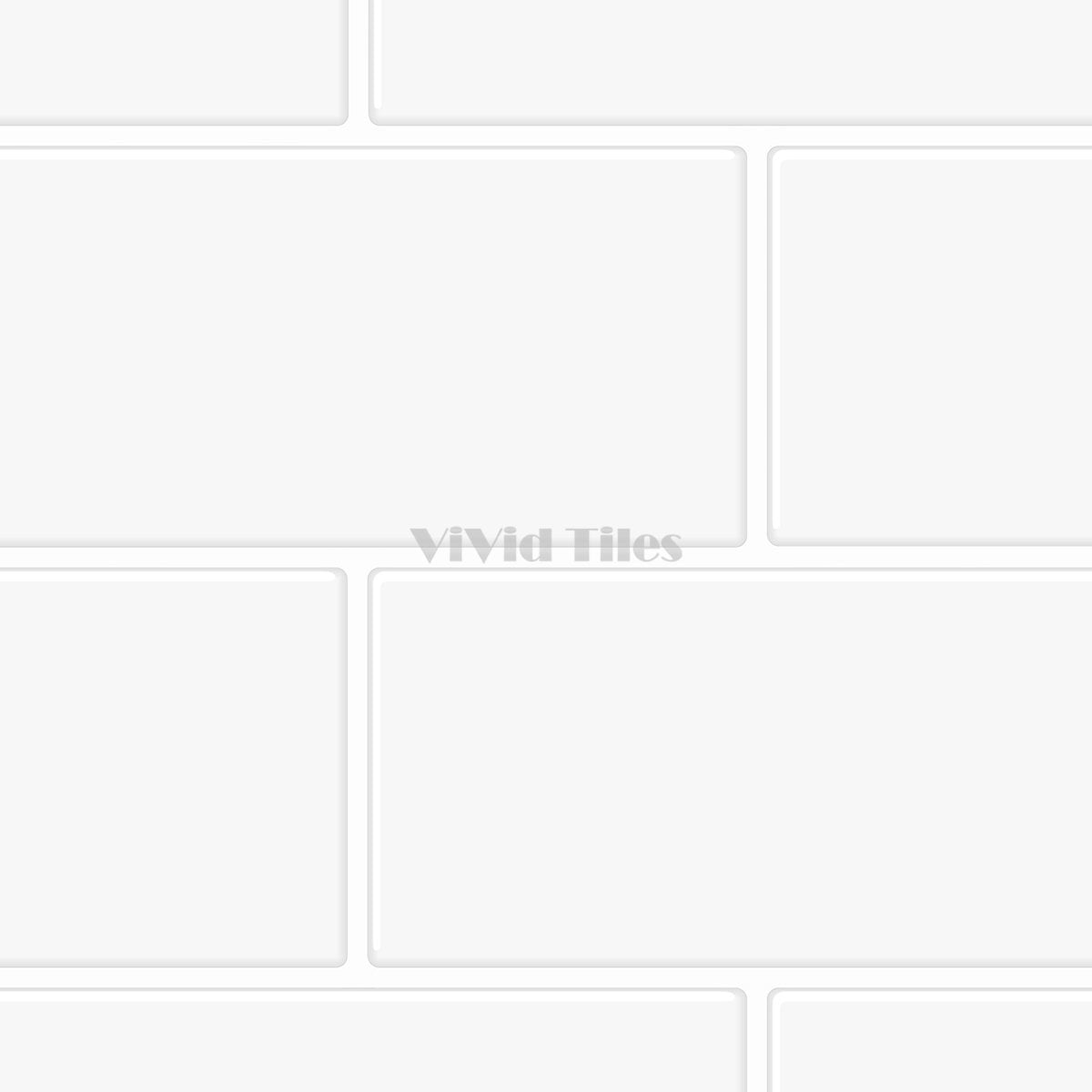 Thick 1.6mm 12.6*10.6 Inch Peel And Stick Pure White Brick Vinyl Wall Tile Home Decor Kitchen Bathroom Living Room VP216 by Vivid Tiles | Souqify
