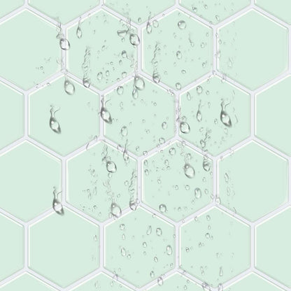 Thick 1.6mm Hexagon Shape 12 X 12 Inch Peel And Stick Green With White Grout Hexagon Vinyl Wall Tile Home Decor VP517 by Vivid Tiles | Souqify