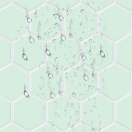 Thick 1.6mm Hexagon Shape 12 X 12 Inch Peel And Stick Green With White Grout Hexagon Vinyl Wall Tile Home Decor VP517 by Vivid Tiles | Souqify