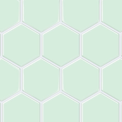 Thick 1.6mm Hexagon Shape 12 X 12 Inch Peel And Stick Green With White Grout Hexagon Vinyl Wall Tile Home Decor VP517 by Vivid Tiles | Souqify