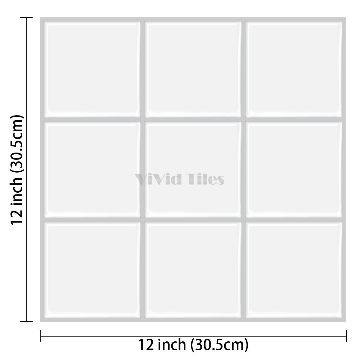 Thick 1.6mm Square Shape 12 X 12 Inch Peel And Stick White With Grey Grout Brick Vinyl Wall Tile Home Decor Kitchen Bathroom Living Room VP500-B by Vivid Tiles | Souqify