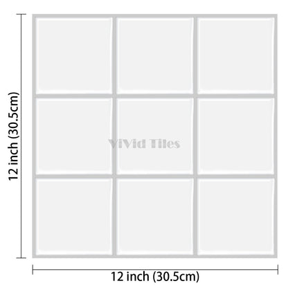 Thick 1.6mm Square Shape 12 X 12 Inch Peel And Stick White With Grey Grout Brick Vinyl Wall Tile Home Decor Kitchen Bathroom Living Room VP500-B by Vivid Tiles | Souqify