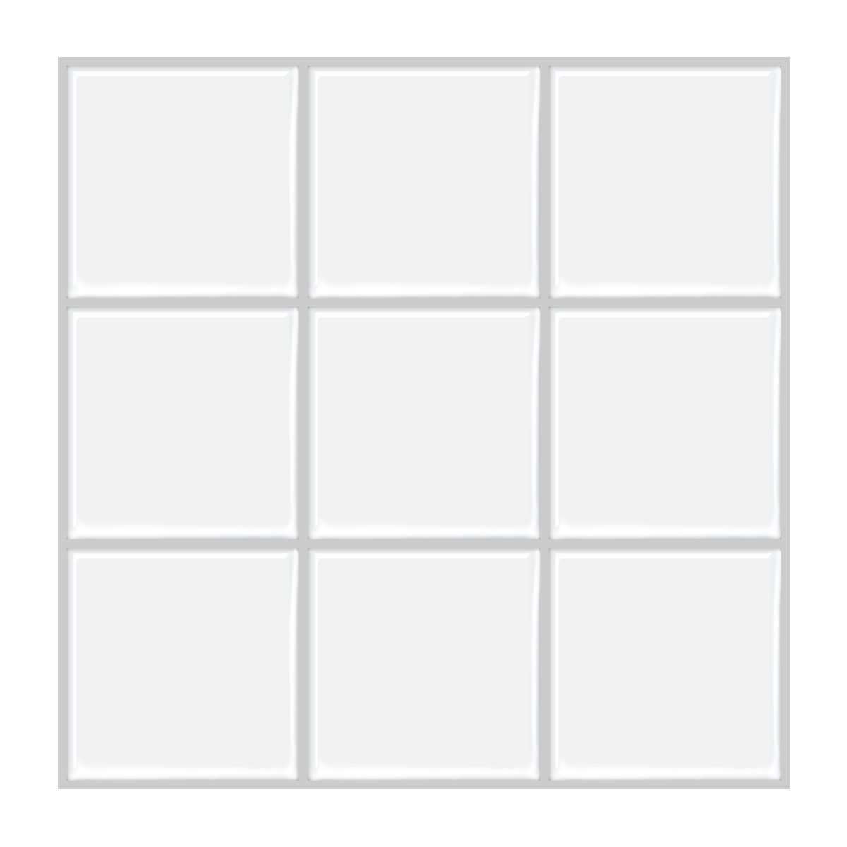 Thick 1.6mm Square Shape 12 X 12 Inch Peel And Stick White With Grey Grout Brick Vinyl Wall Tile Home Decor Kitchen Bathroom Living Room VP500-B by Vivid Tiles | Souqify