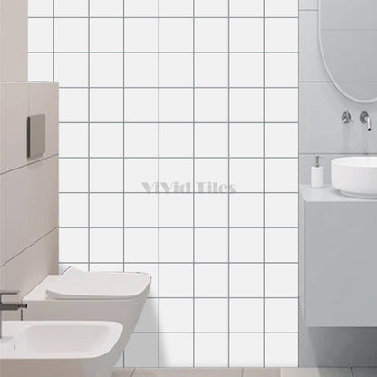 Thick 1.6mm Square Shape 12 X 12 Inch Peel And Stick White With Grey Grout Square Shape Vinyl Wall Tile Home Decor Kitchen Bathroom Living Room VP526 by Vivid Tiles | Souqify