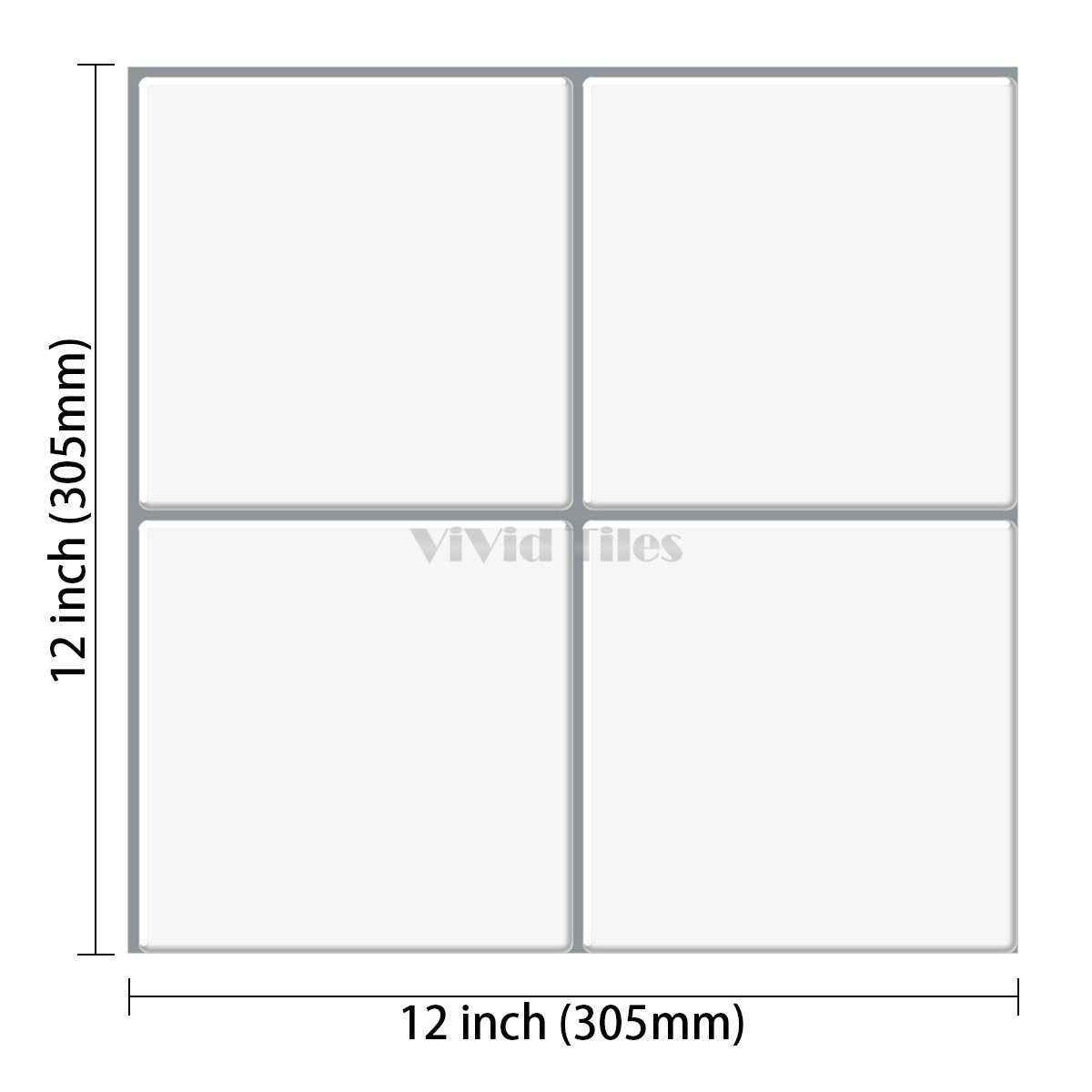 Thick 1.6mm Square Shape 12 X 12 Inch Peel And Stick White With Grey Grout Square Shape Vinyl Wall Tile Home Decor Kitchen Bathroom Living Room VP526 by Vivid Tiles | Souqify