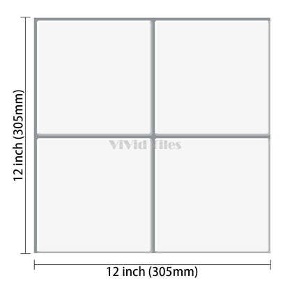 Thick 1.6mm Square Shape 12 X 12 Inch Peel And Stick White With Grey Grout Square Shape Vinyl Wall Tile Home Decor Kitchen Bathroom Living Room VP526 by Vivid Tiles | Souqify