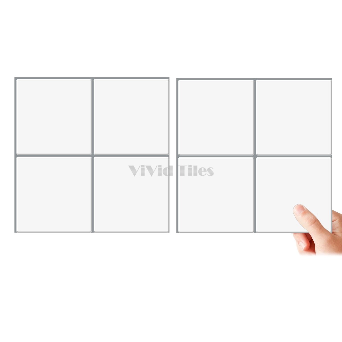 Thick 1.6mm Square Shape 12 X 12 Inch Peel And Stick White With Grey Grout Square Shape Vinyl Wall Tile Home Decor Kitchen Bathroom Living Room VP526 by Vivid Tiles | Souqify