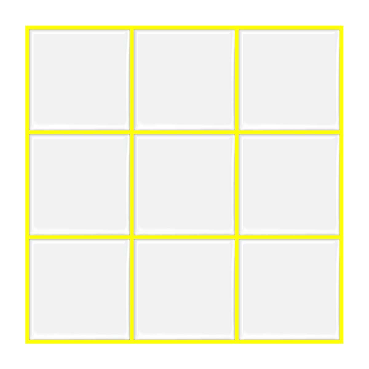 Thick 1.6mm Square Shape 12 X 12 Inch Peel And Stick White With Yellow Grout Square Vinyl Wall Tile Home Decor Kitchen Bathroom Living Room VP500-D by Vivid Tiles | Souqify