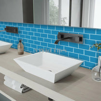 Thicker Blue Subway Vinyl Tile With White Grout HB218 by Vivid Tiles | Souqify