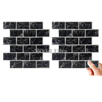 Thicker Upgrade Black Marble Vinyl Subway Tile HB117 by Vivid Tiles | Souqify