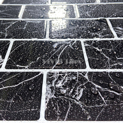 Thicker Upgrade Black Marble Vinyl Subway Tile HB117 by Vivid Tiles | Souqify