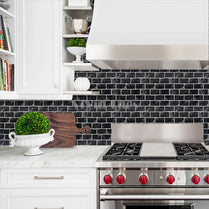 Thicker Upgrade Black Marble Vinyl Subway Tile HB117 by Vivid Tiles | Souqify