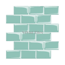 Thicker Upgrade Dark Green Vinyl Subway Tile With White Grout HB109 by Vivid Tiles | Souqify