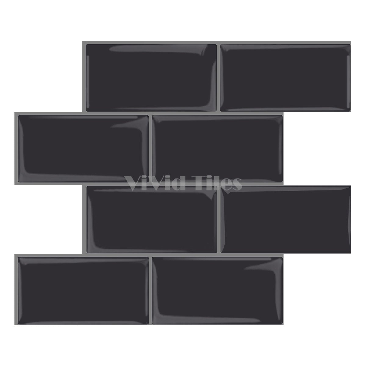Thicker Upgrade Dark Grey Subway Vinyl Tile With Grey Grout HB201 by Vivid Tiles | Souqify