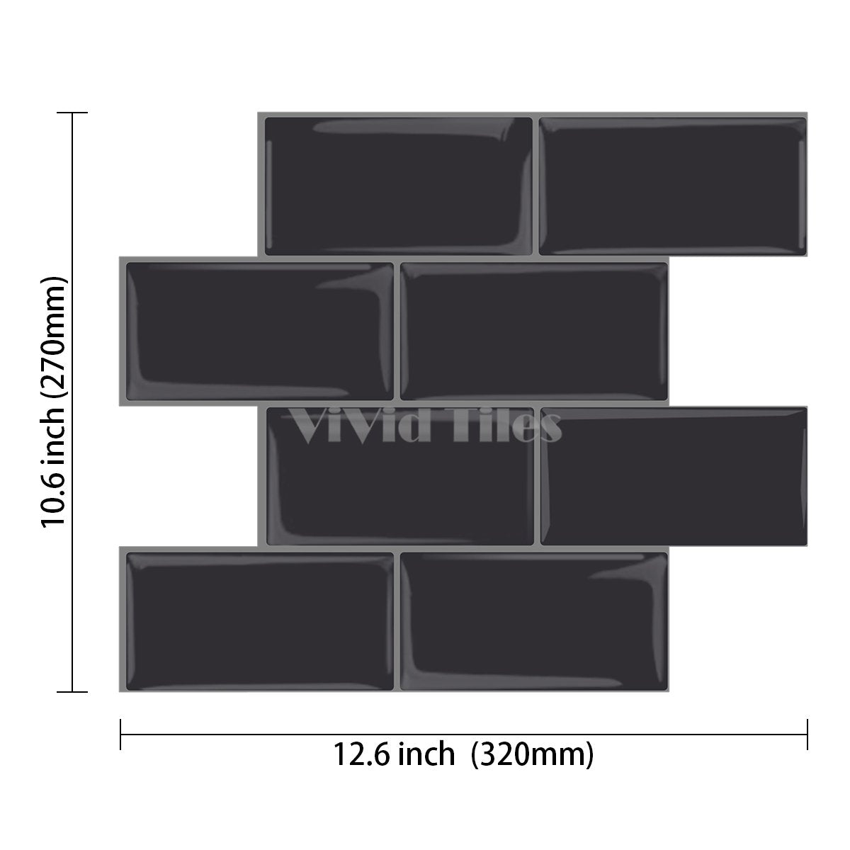 Thicker Upgrade Dark Grey Subway Vinyl Tile With Grey Grout HB201 by Vivid Tiles | Souqify