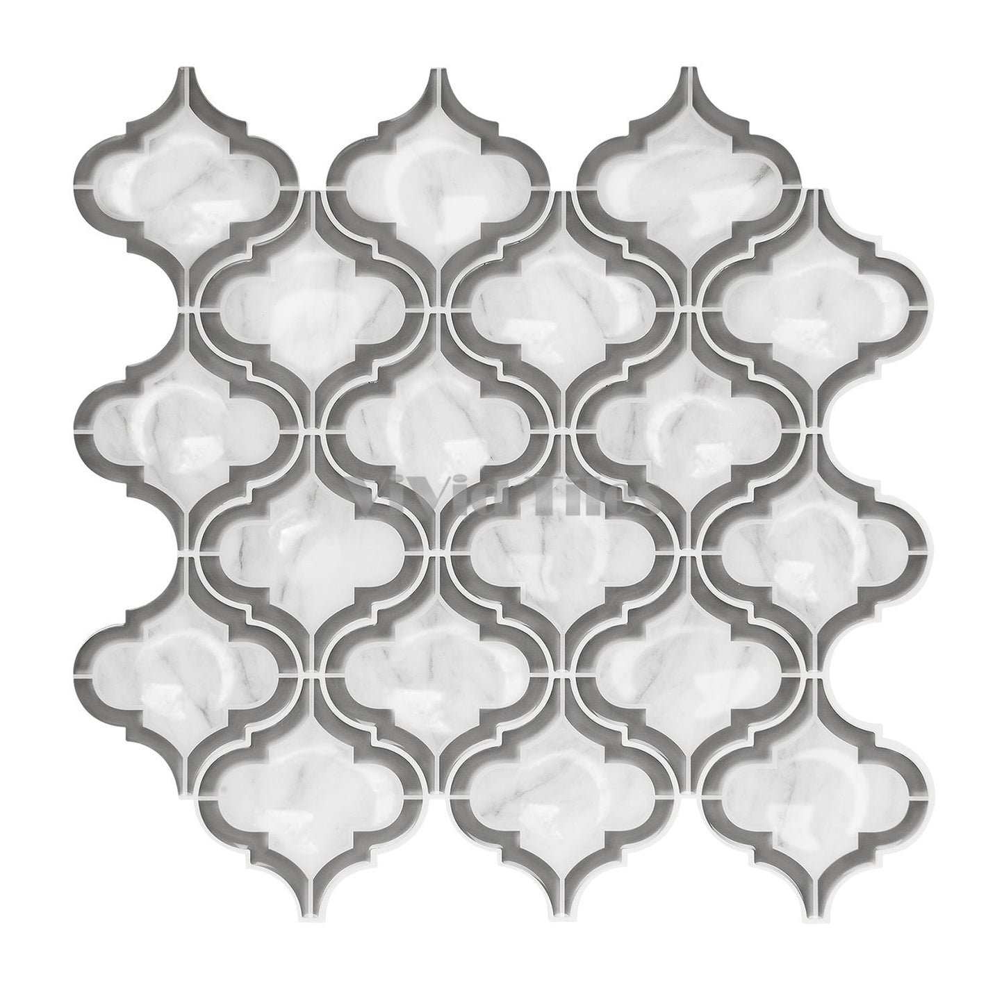 Thicker Upgrade Gray Arabesque Vinyl Tile -HB512 by Vivid Tiles | Souqify