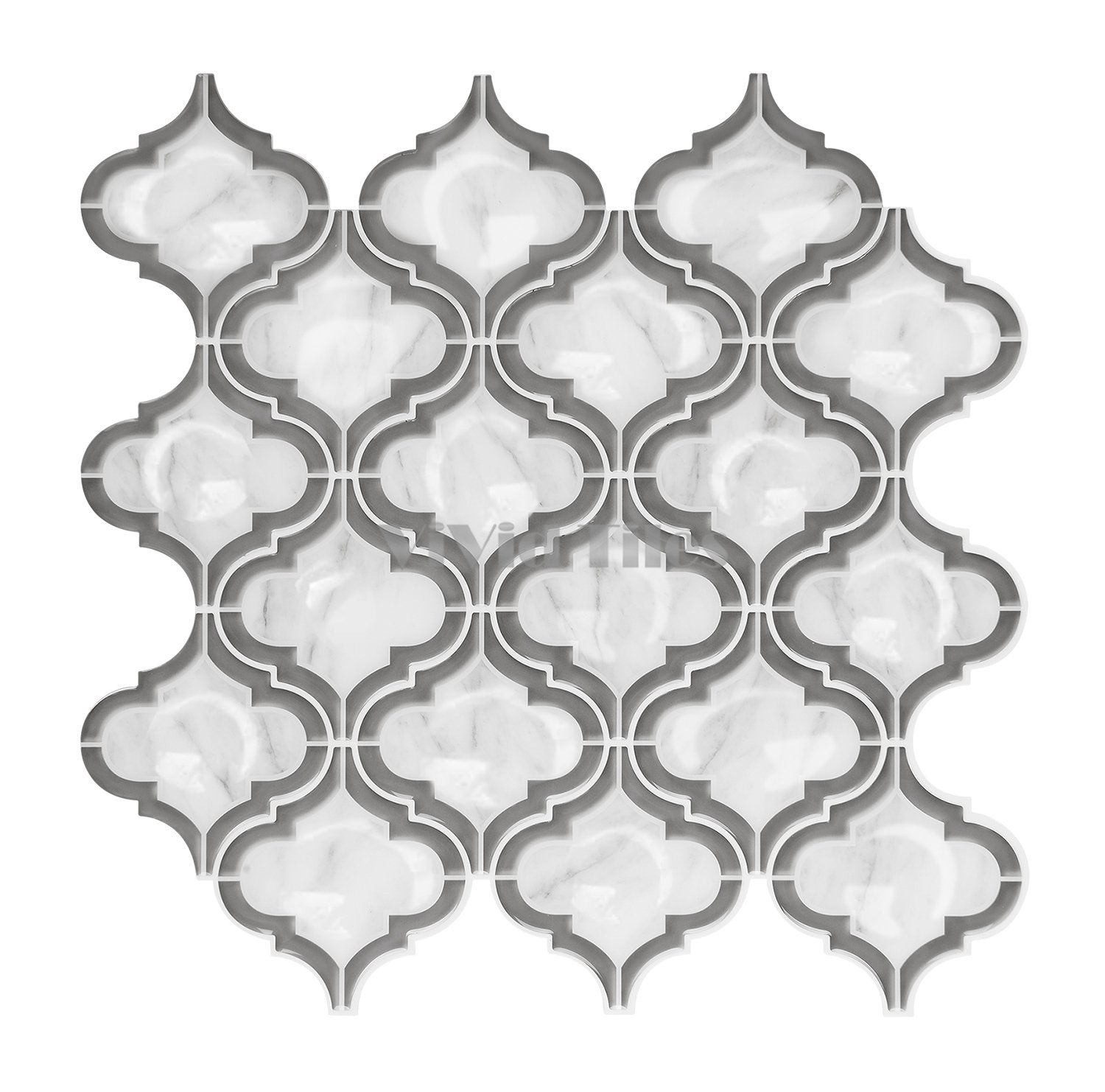 Thicker Upgrade Gray Arabesque Vinyl Tile -HB512 by Vivid Tiles | Souqify