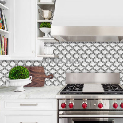 Thicker Upgrade Gray Arabesque Vinyl Tile -HB512 by Vivid Tiles | Souqify