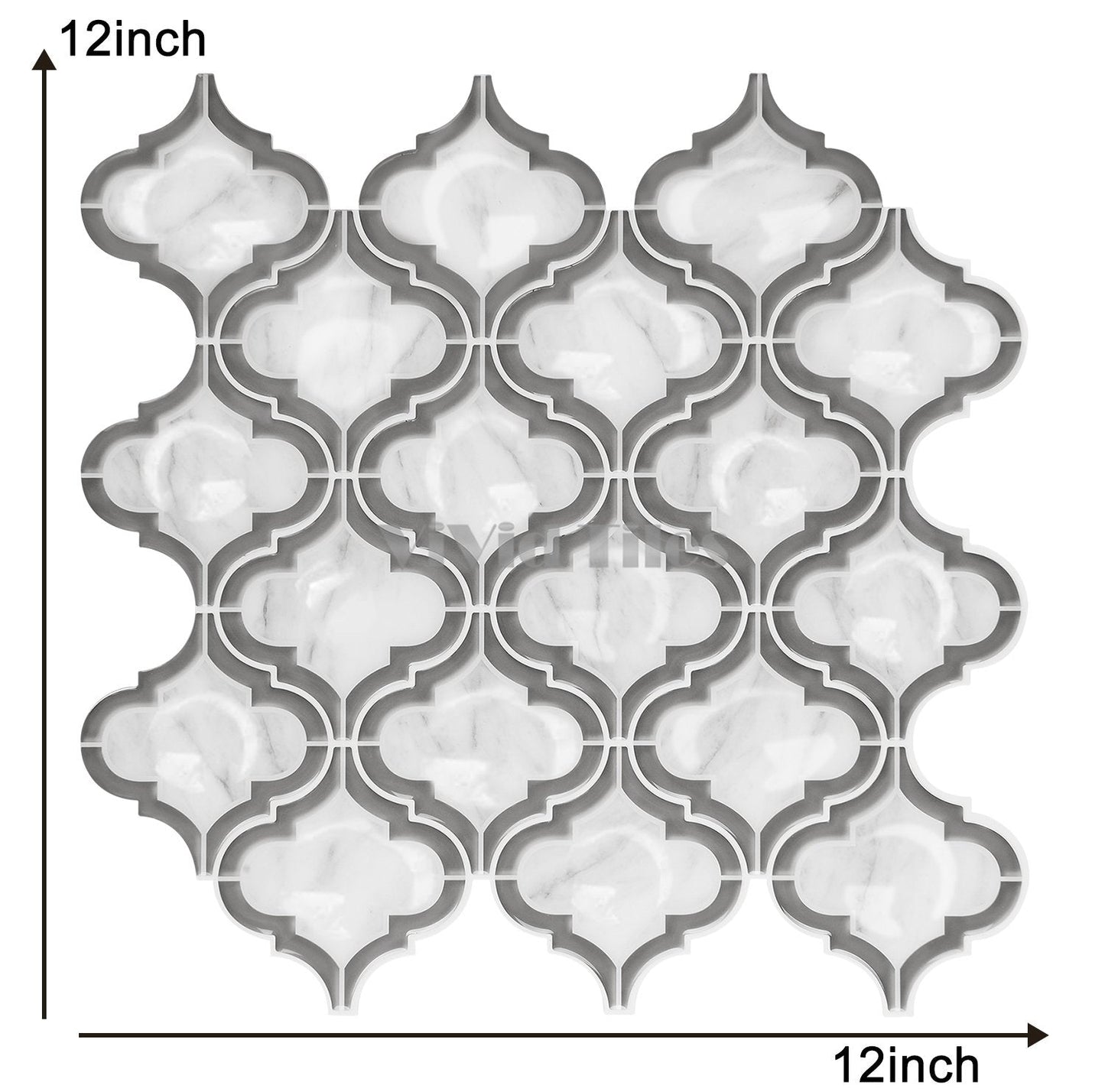Thicker Upgrade Gray Arabesque Vinyl Tile -HB512 by Vivid Tiles | Souqify