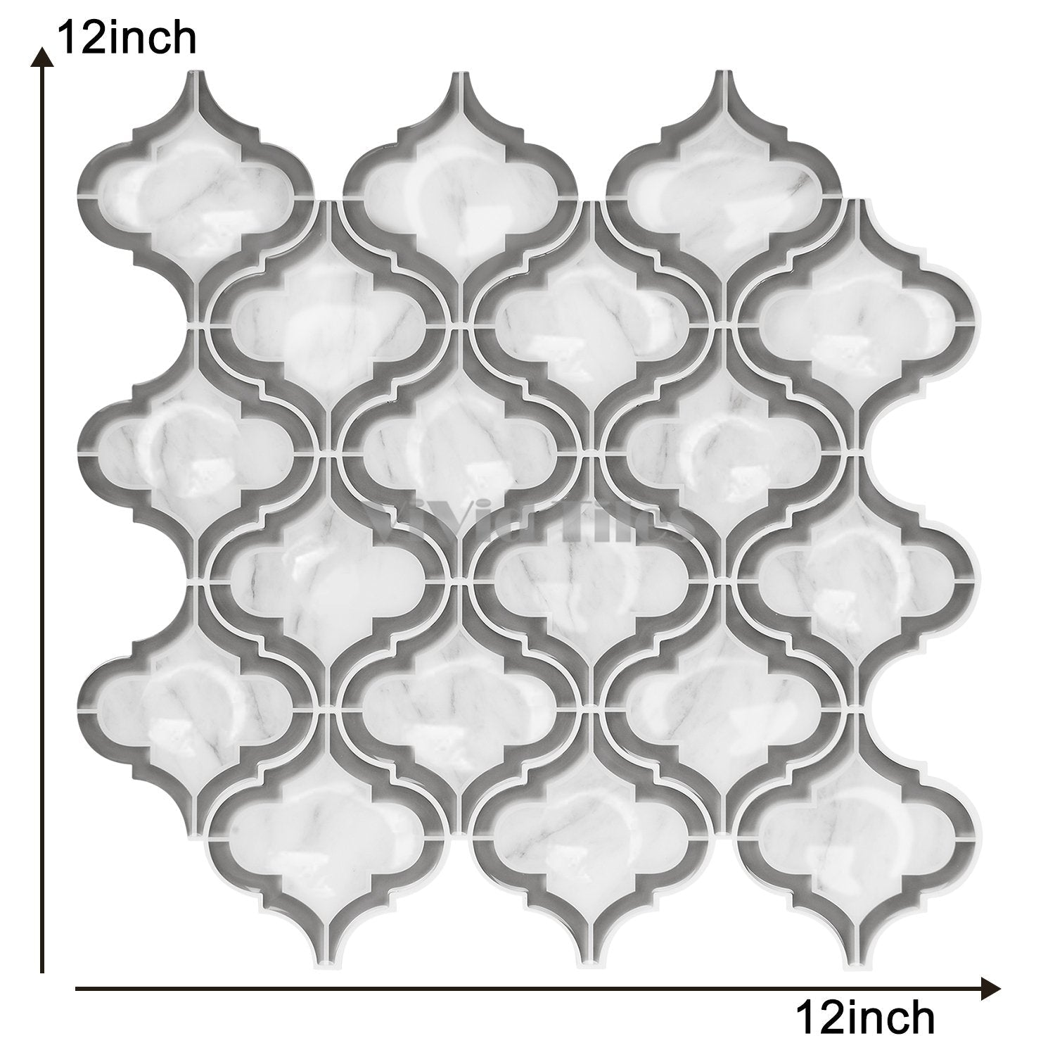 Thicker Upgrade Gray Arabesque Vinyl Tile -HB512 by Vivid Tiles | Souqify