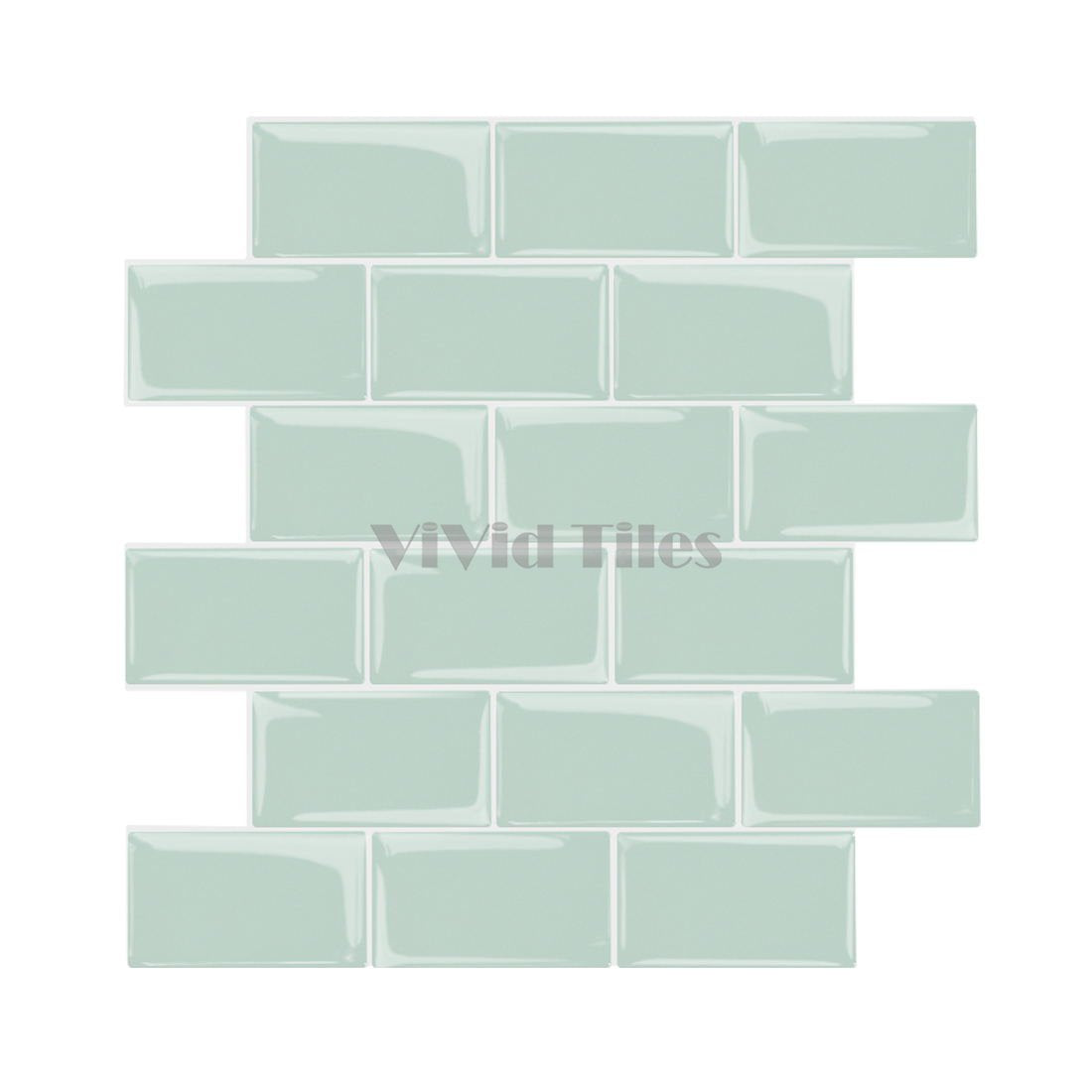 Thicker Upgrade Green Subway Tile With White Grout HB104 by Vivid Tiles | Souqify