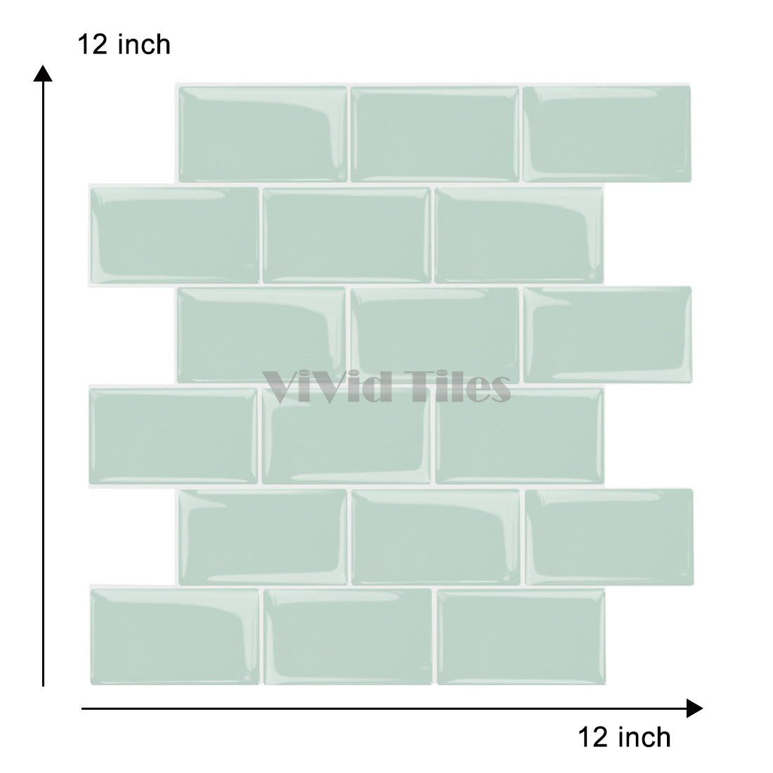 Thicker Upgrade Green Subway Tile With White Grout HB104 by Vivid Tiles | Souqify