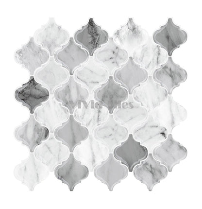 Thicker Upgrade Grey Marble Arabesque Vinyl Tile HB511 by Vivid Tiles | Souqify