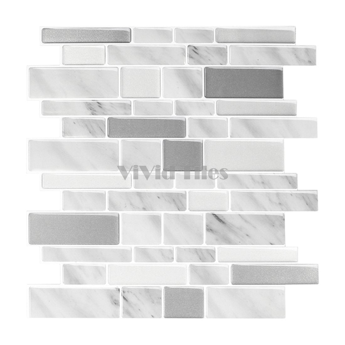 Thicker Upgrade Grey Marble Strip Vinyl Tile HB302 by Vivid Tiles | Souqify