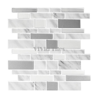 Thicker Upgrade Grey Marble Strip Vinyl Tile HB302 by Vivid Tiles | Souqify