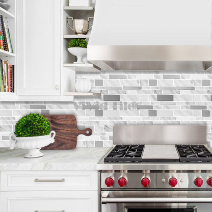Thicker Upgrade Grey Marble Strip Vinyl Tile HB302 by Vivid Tiles | Souqify