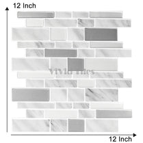 Thicker Upgrade Grey Marble Strip Vinyl Tile HB302 by Vivid Tiles | Souqify