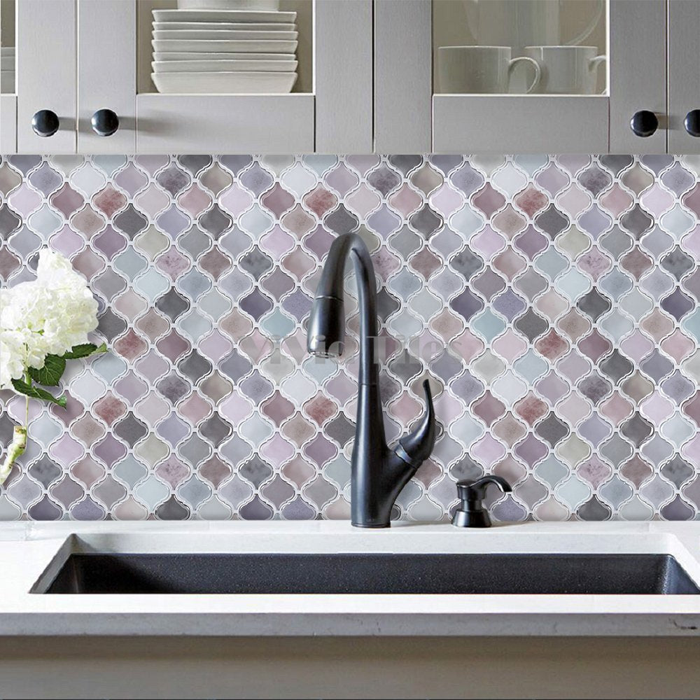Thicker Upgrade Lantern Design Pink Marble Vinyl Tile HB506 by Vivid Tiles | Souqify