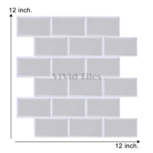 Thicker Upgrade Light Grey Brick Vinyl Tile HB113 by Vivid Tiles | Souqify