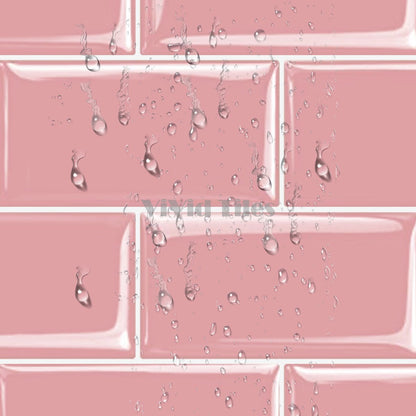 Thicker Upgrade Pink Subway Vinyl Tile With White Grout HB205 by Vivid Tiles | Souqify