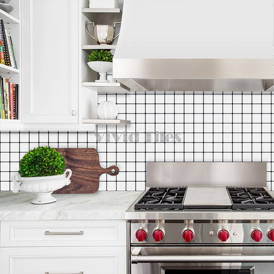 Thicker Upgrade White Square Vinyl Tile HB516 by Vivid Tiles | Souqify
