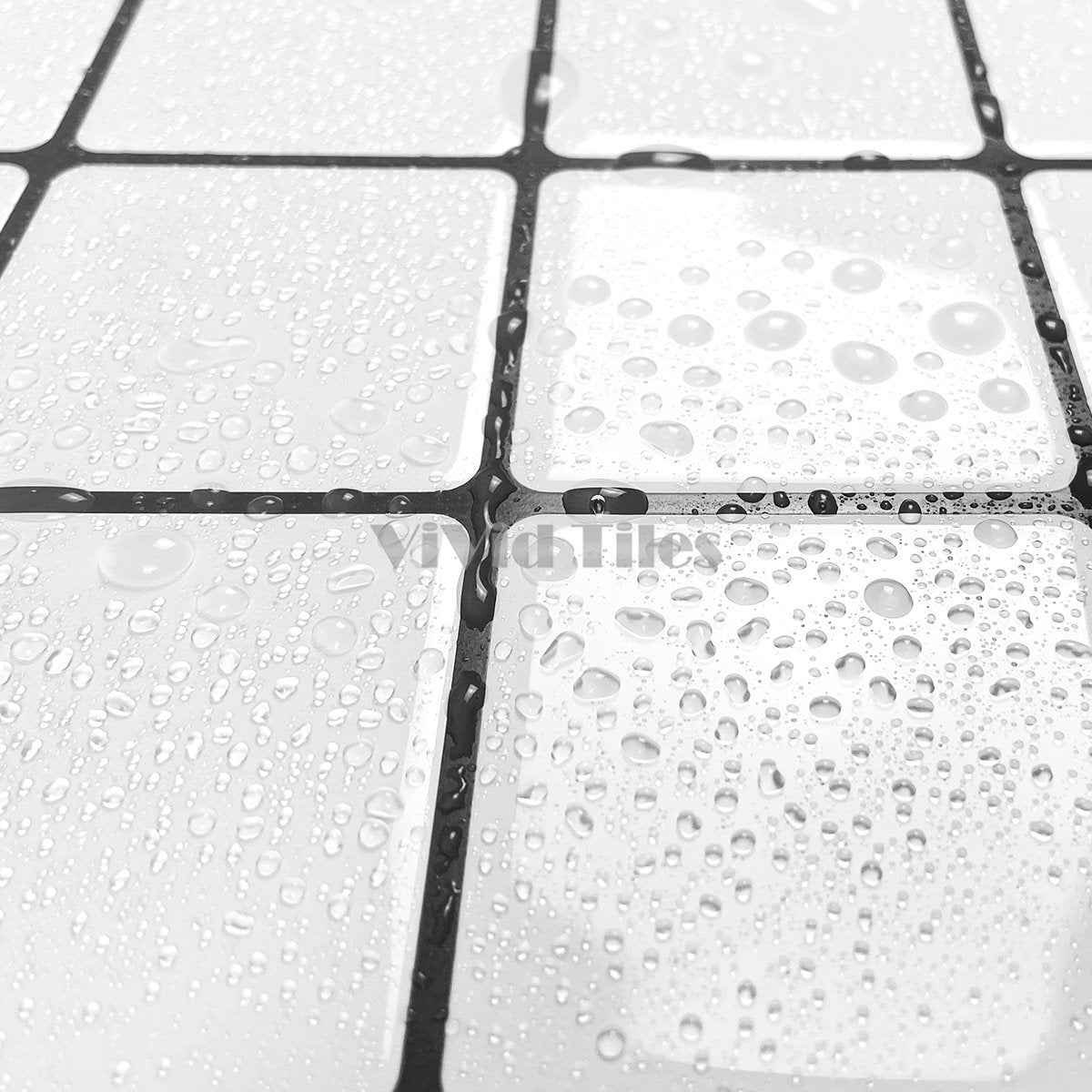 Thicker Upgrade White Square Vinyl Tile HB516 by Vivid Tiles | Souqify