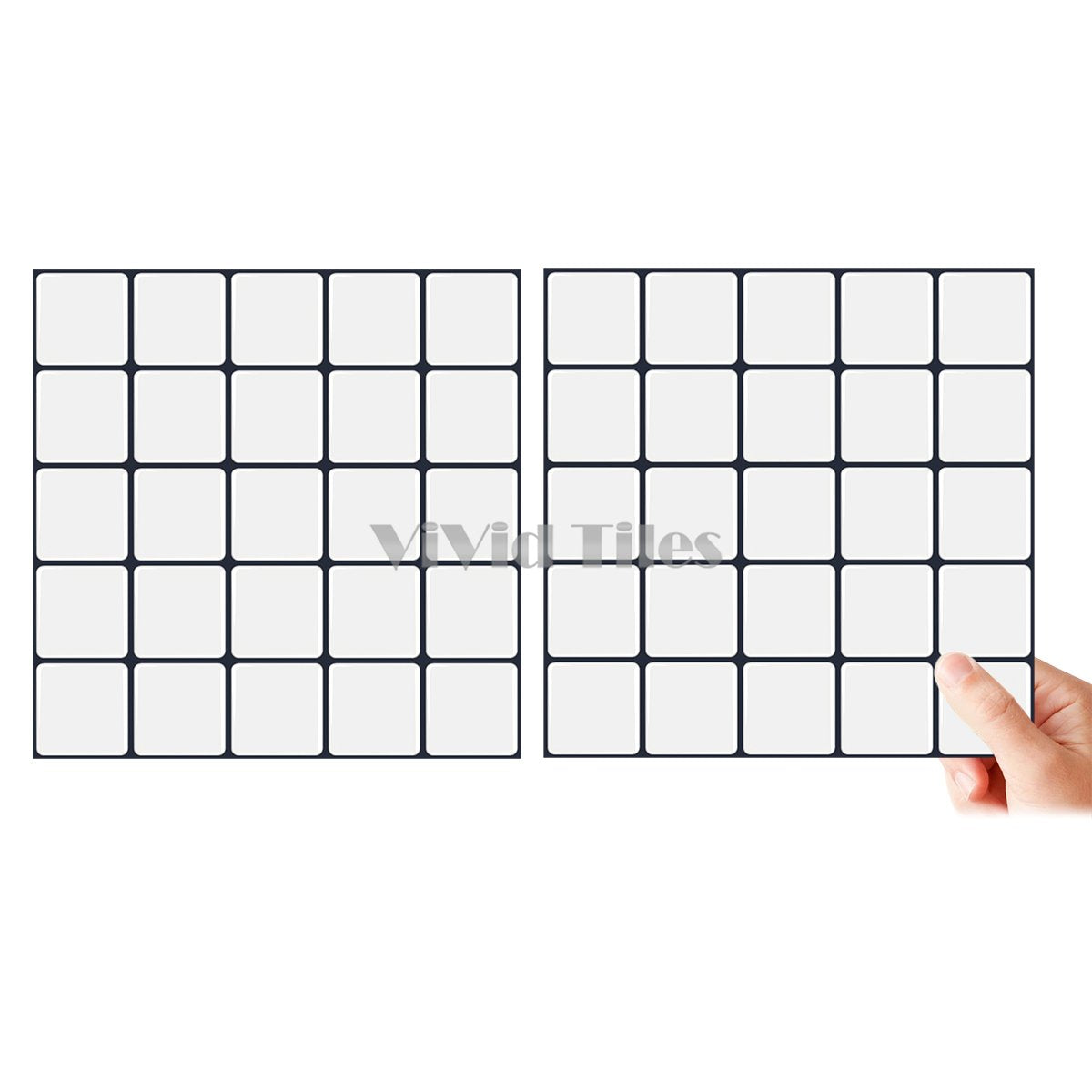 Thicker Upgrade White Square Vinyl Tile HB516 by Vivid Tiles | Souqify